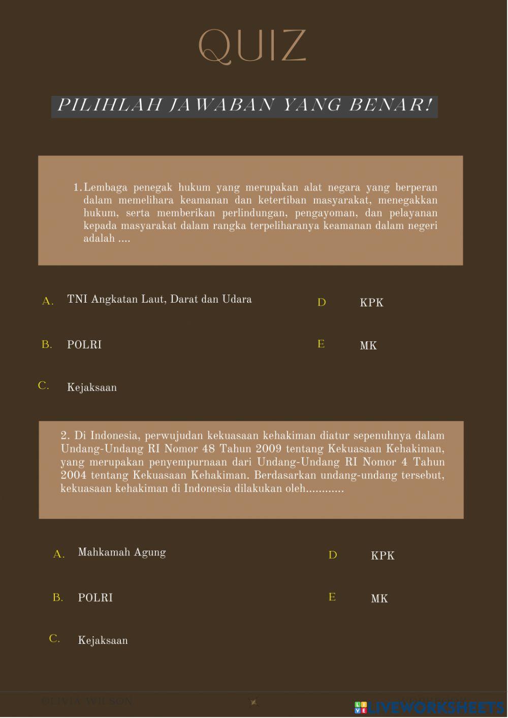 Quiz lembaga penegak hukum