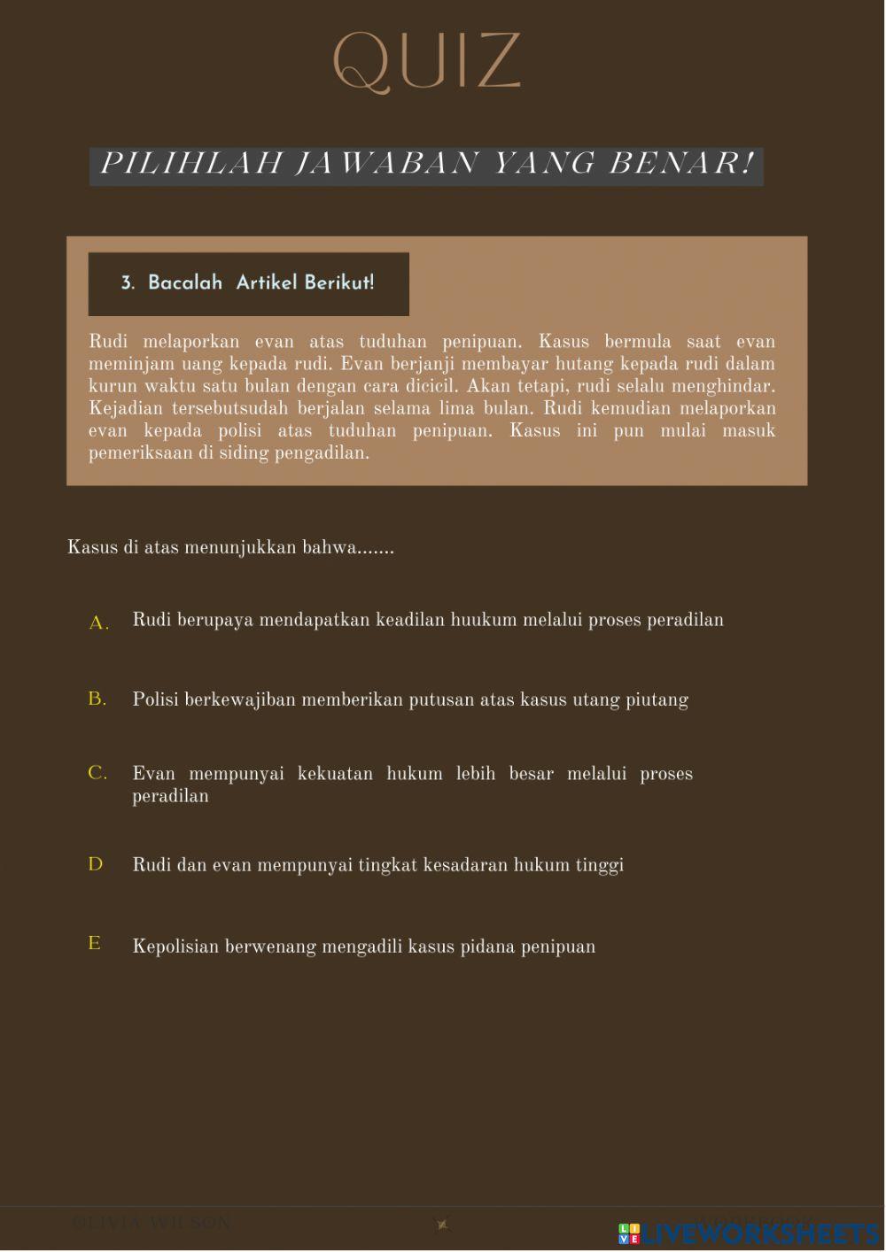 Quiz lembaga penegak hukum