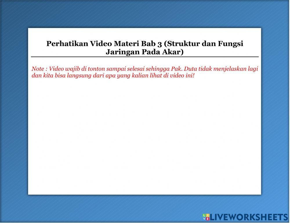 Struktur dan Fungsi Jaringan Tumbuhan