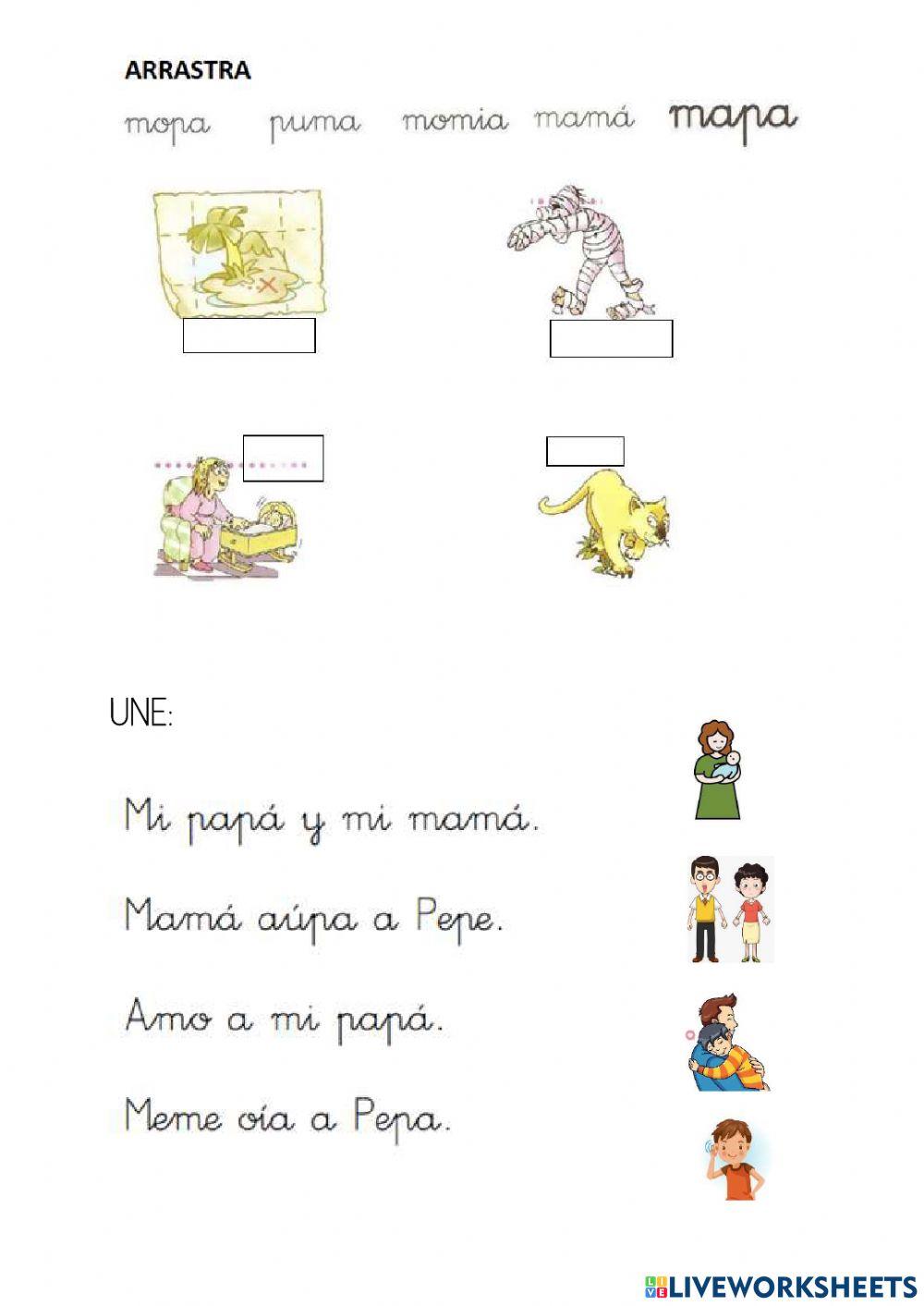 Letras m y p minúsculas