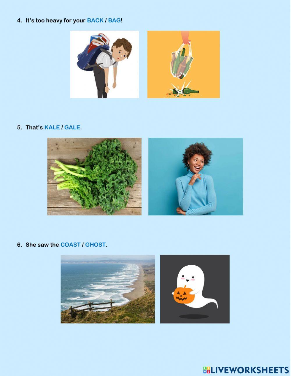 minimal pairs: -k- vs -g-