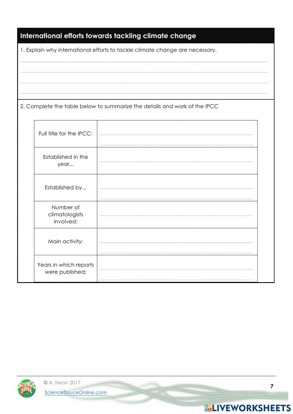 Worksheet 7.3
