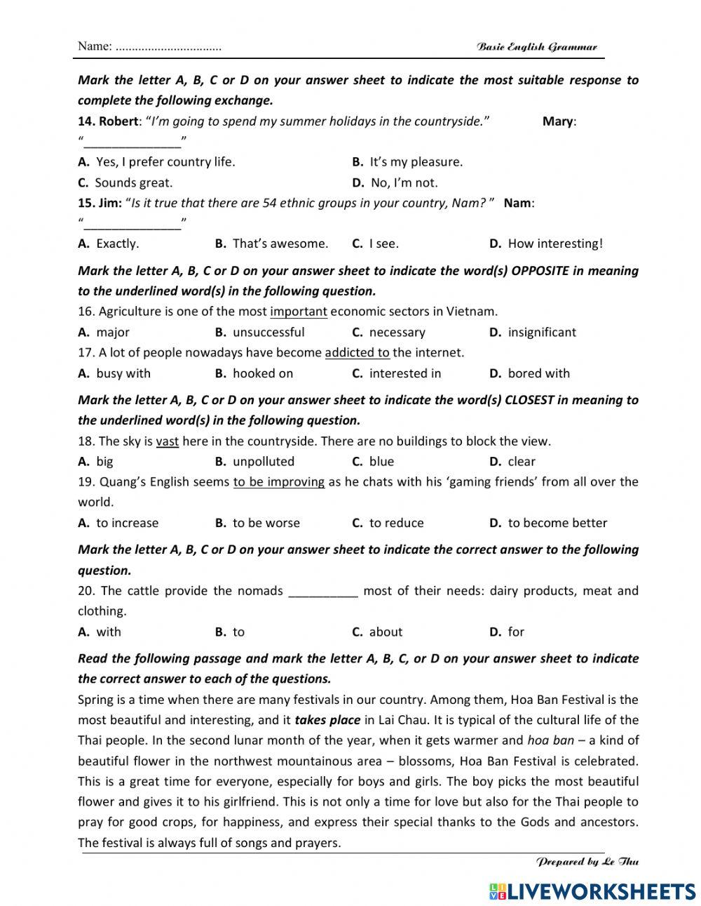 Lesson6B - 2k9 - Mid Term Test