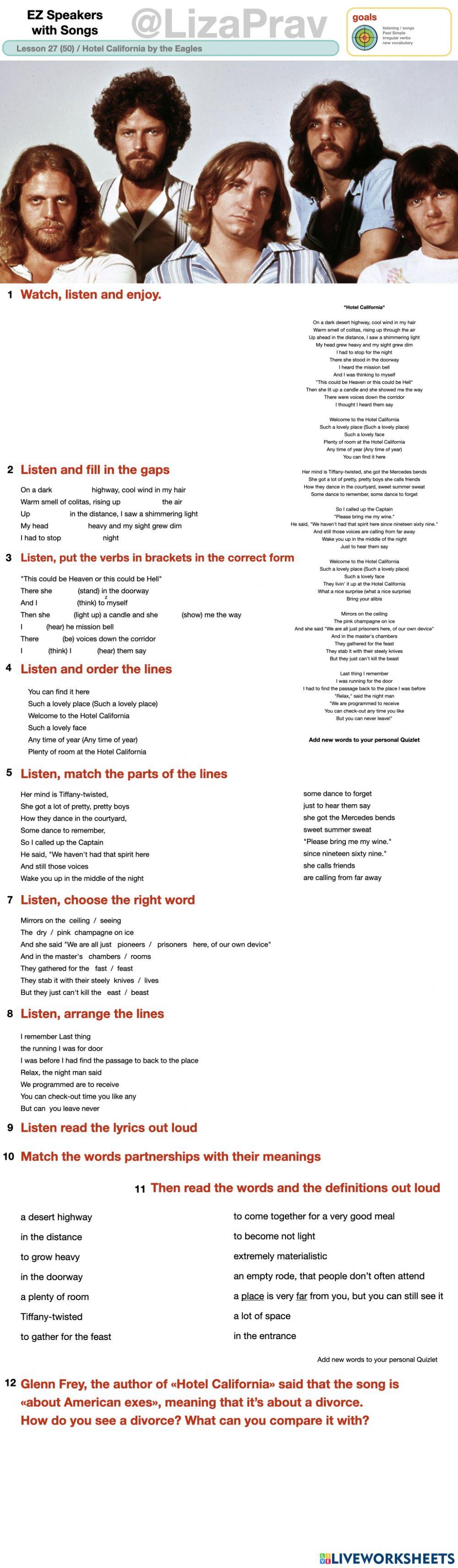 Hotel California by the Eagles