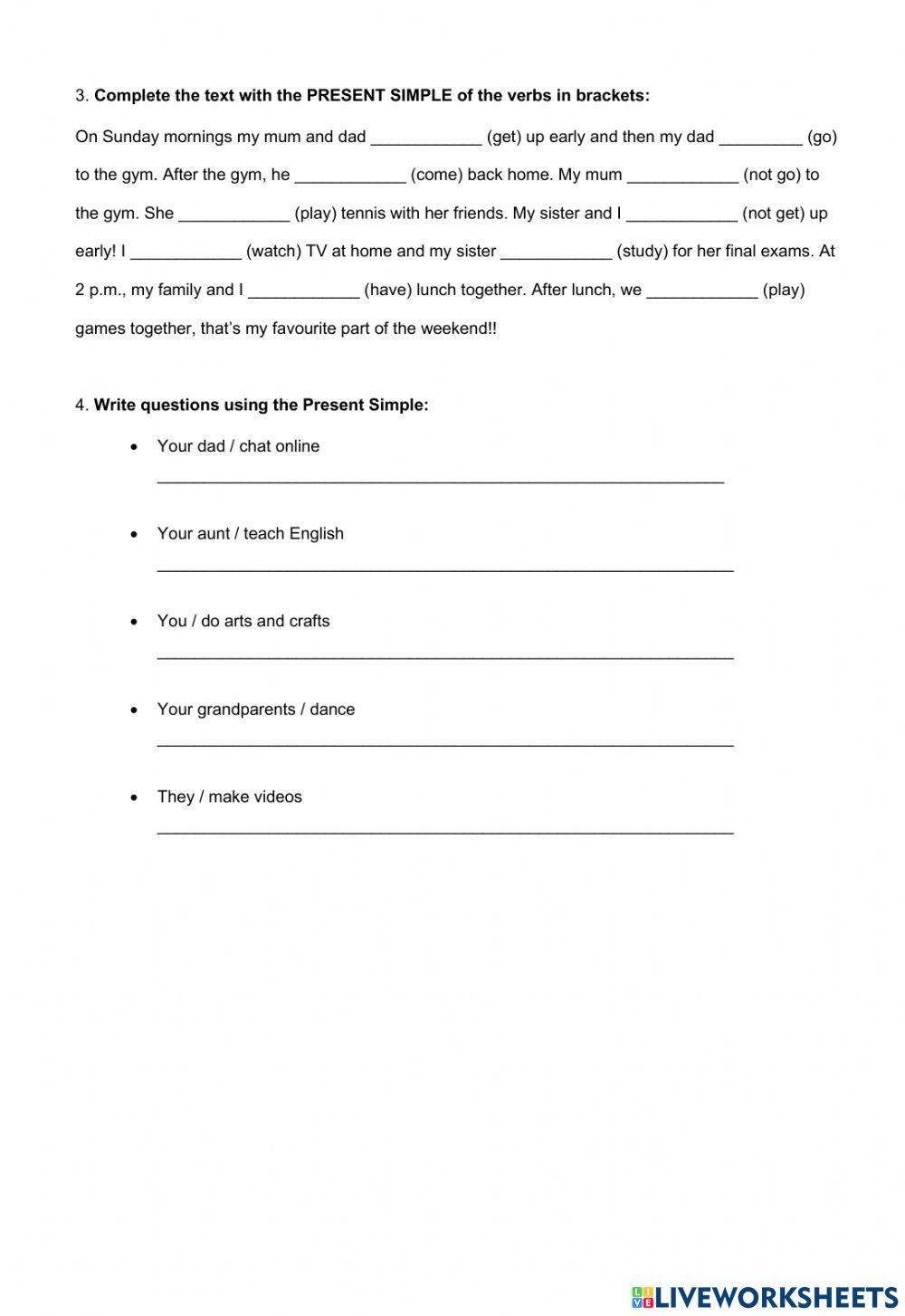 Present Simple and Present Continuous