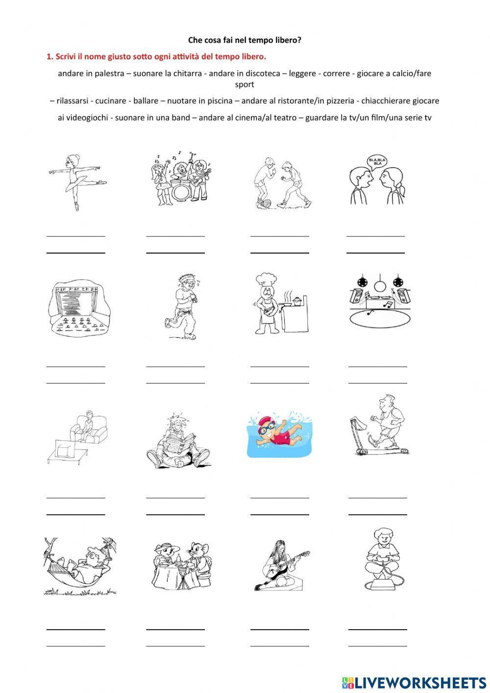 Cosa fai nel tempo libero A2