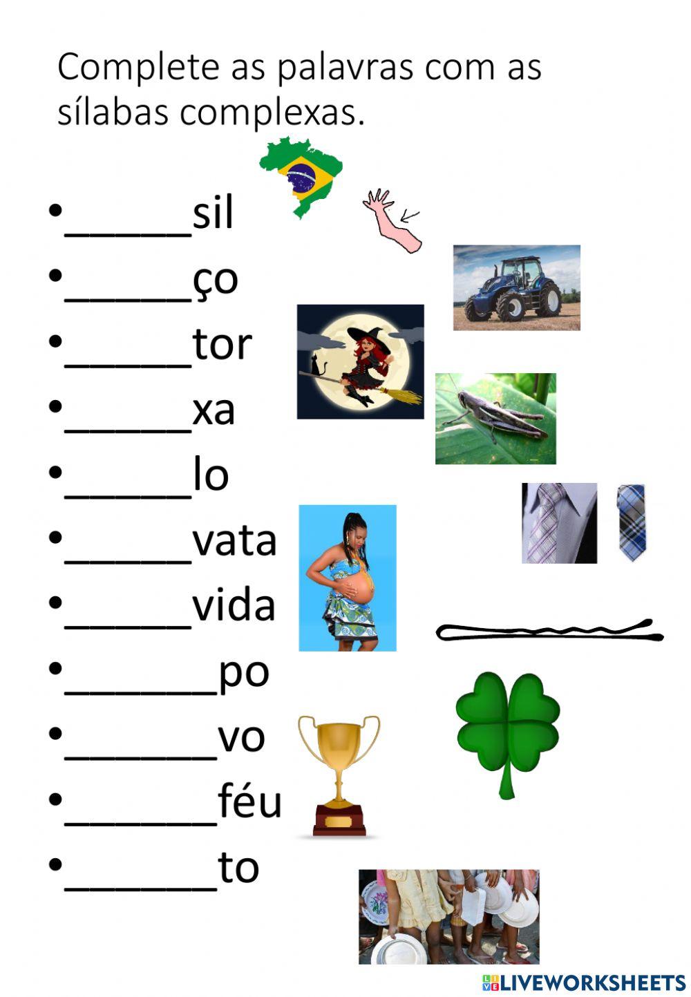 Silabras complexas com r