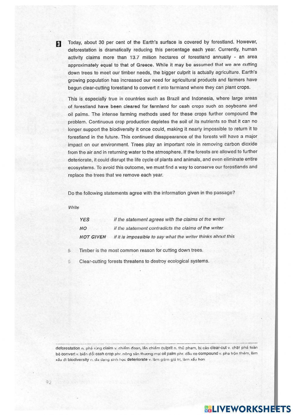 HACKER IELTS READING - YES NO NOT GIVEN (1-7)