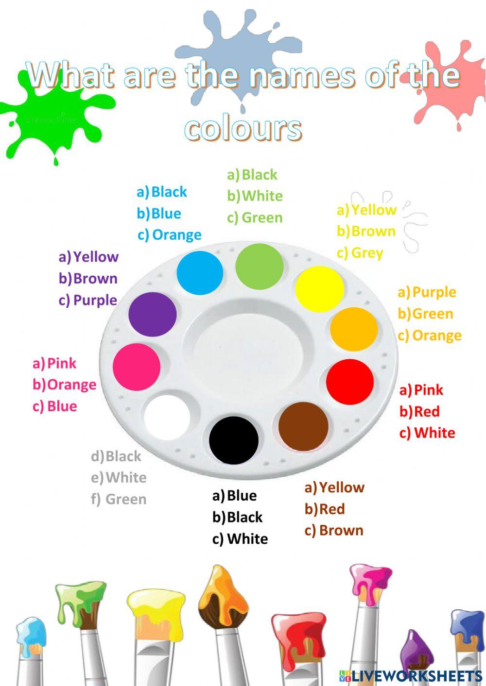What are the names of the colours