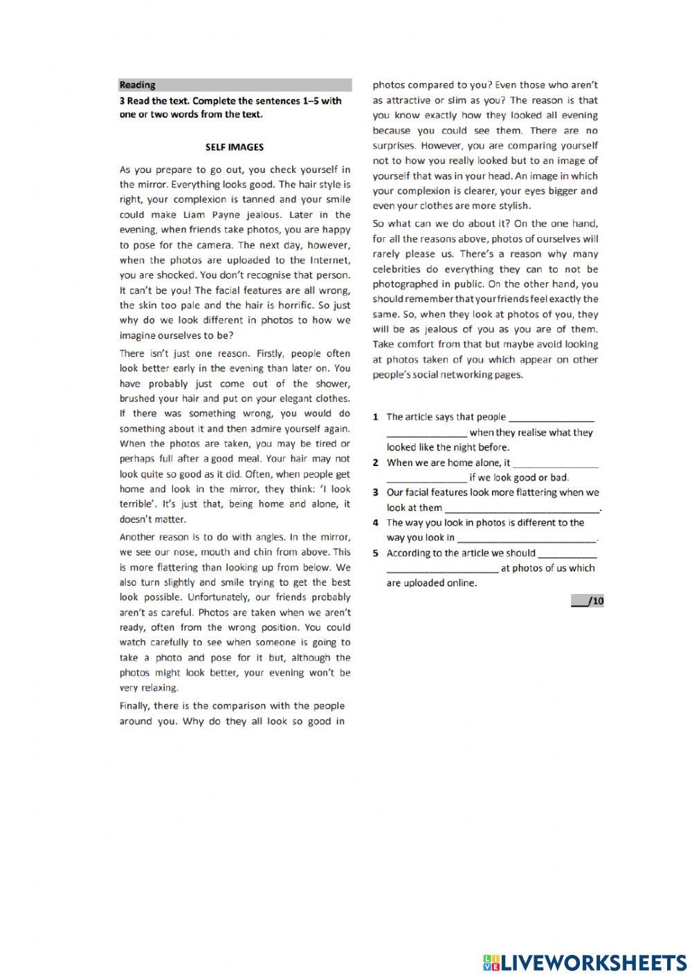 Listening &Reading (Focus 3 Unit 1)