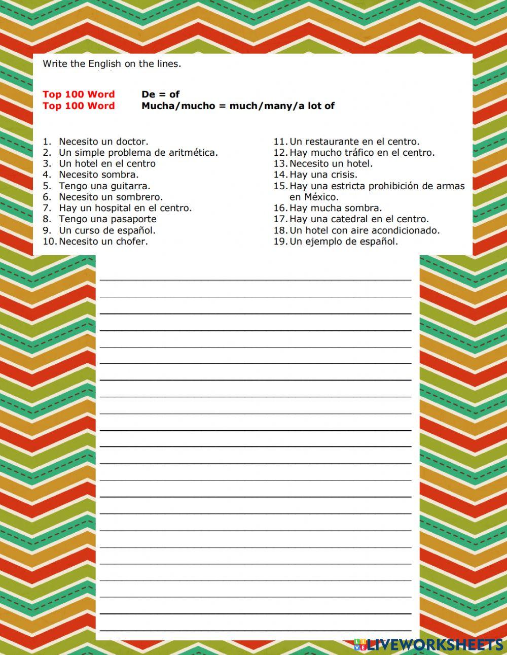 Leccion de vocabulario 1