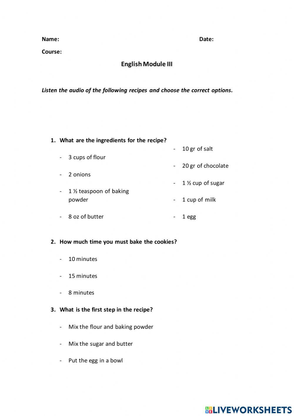 2459542 listen to a cook preparing a recipe unit 5