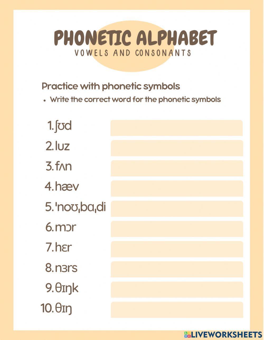 Phonetic Alphabet English