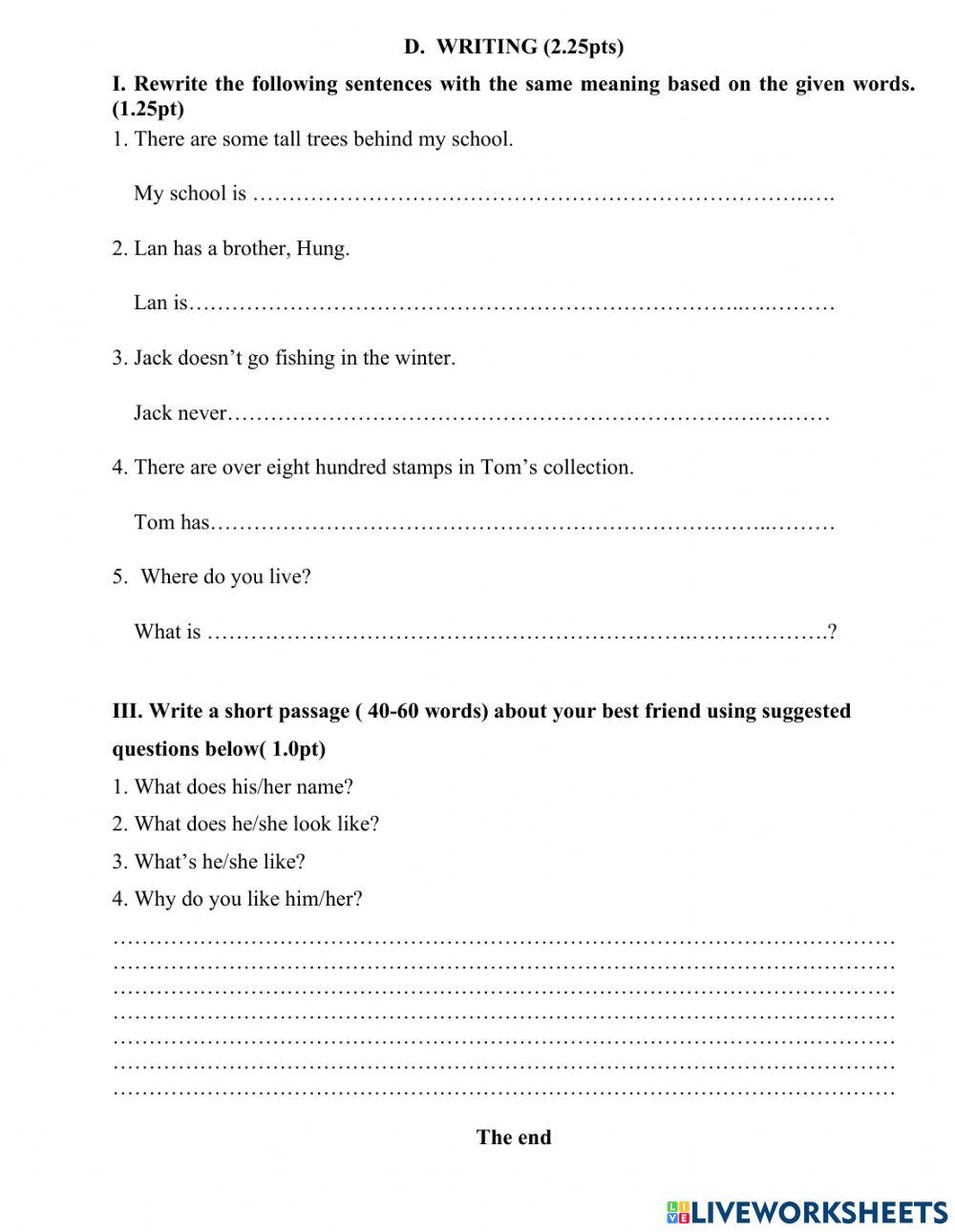 Bai kiem tra lop 6 Giua hoc ky 1