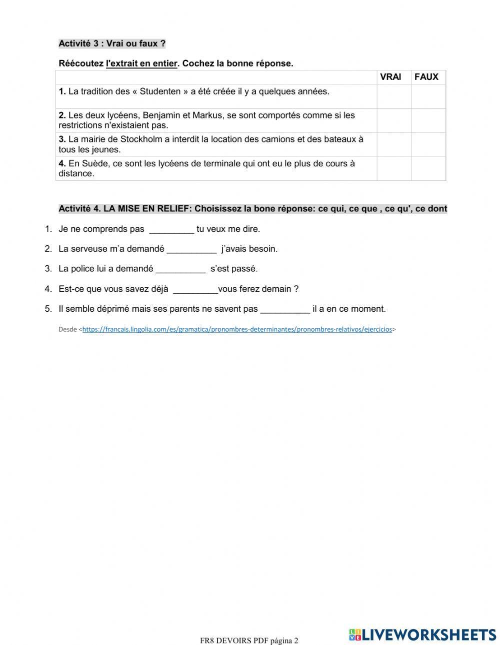 Compréhension orale B1