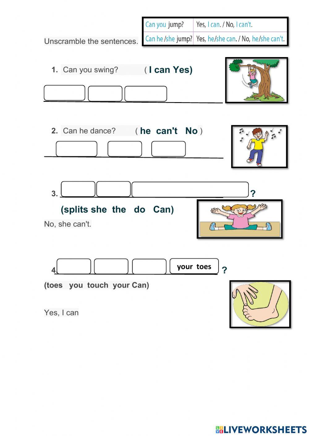 Grammar i can ican t