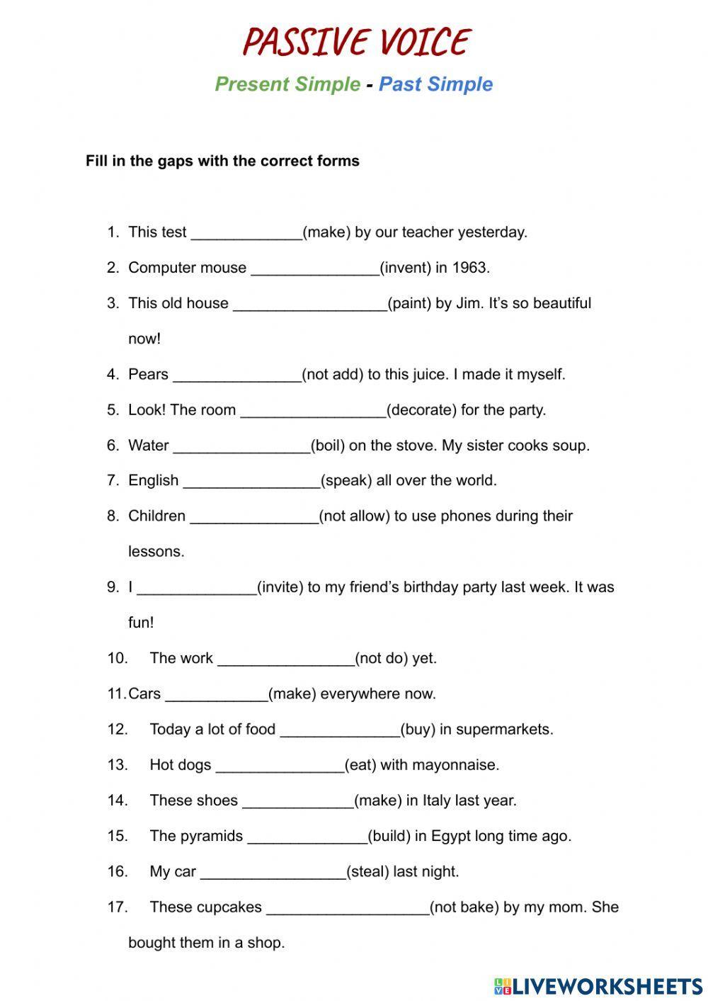 Passive voice. Past Simple vs Present Simple