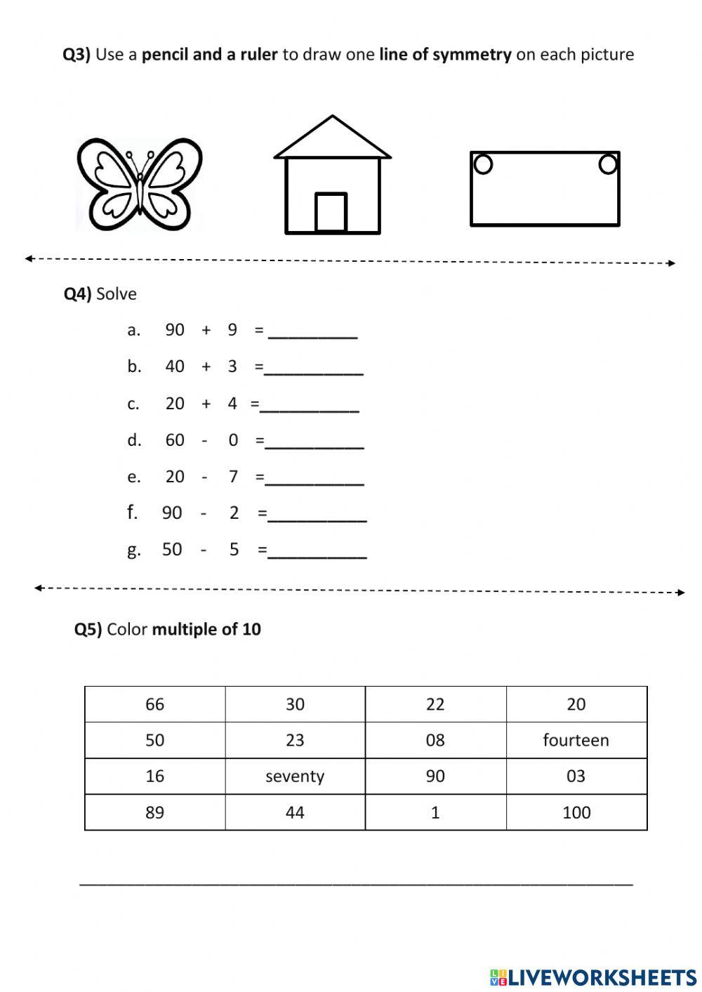 math y2 worksheet unit 2