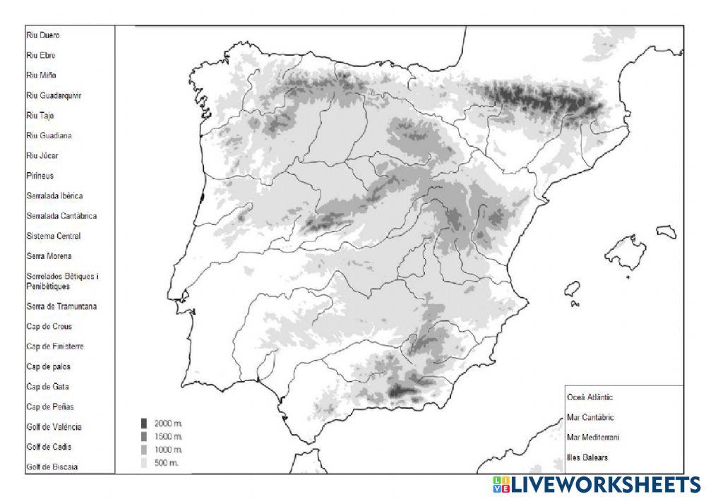 Formes de relleu bàsic Espanya