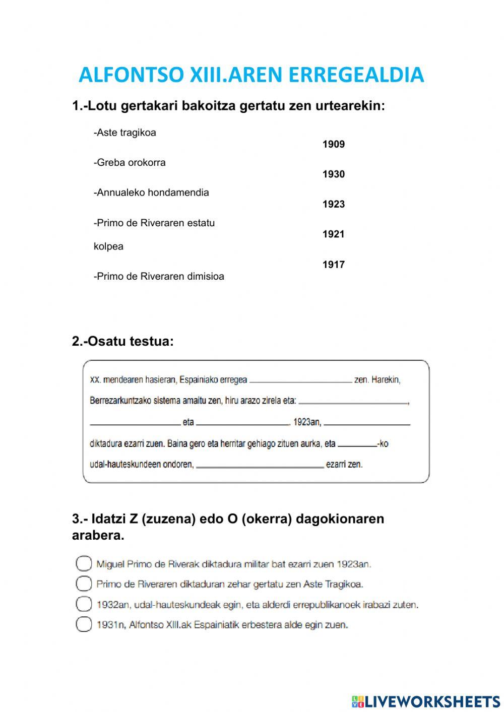 ALFONTSO XIII. aren erregealdia