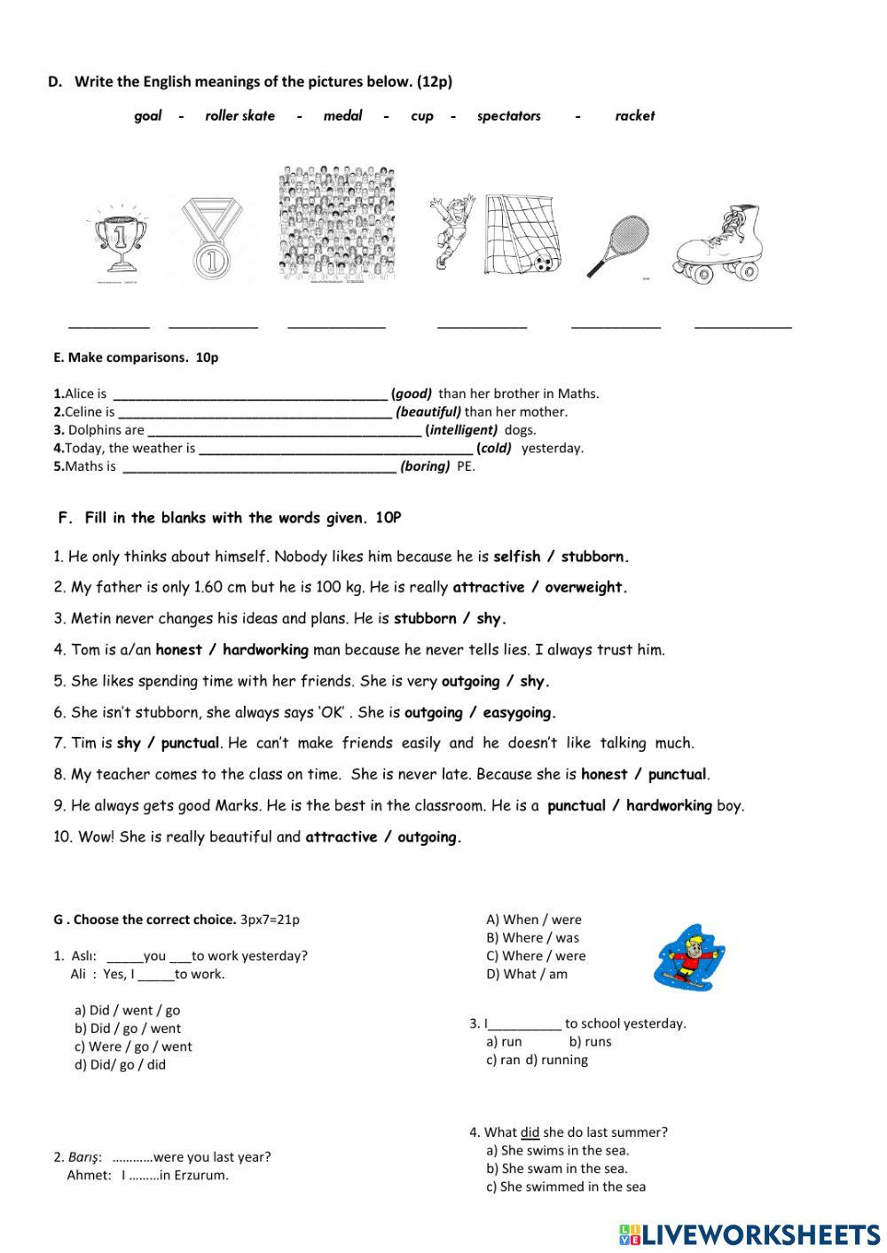 7th Grade-Exam study4 and quiz 4