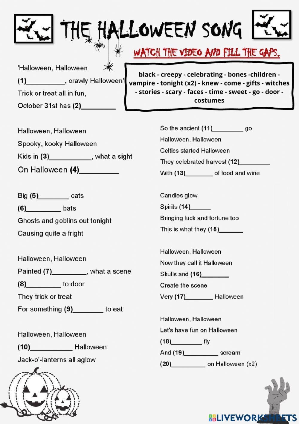 Halloween song with gaps