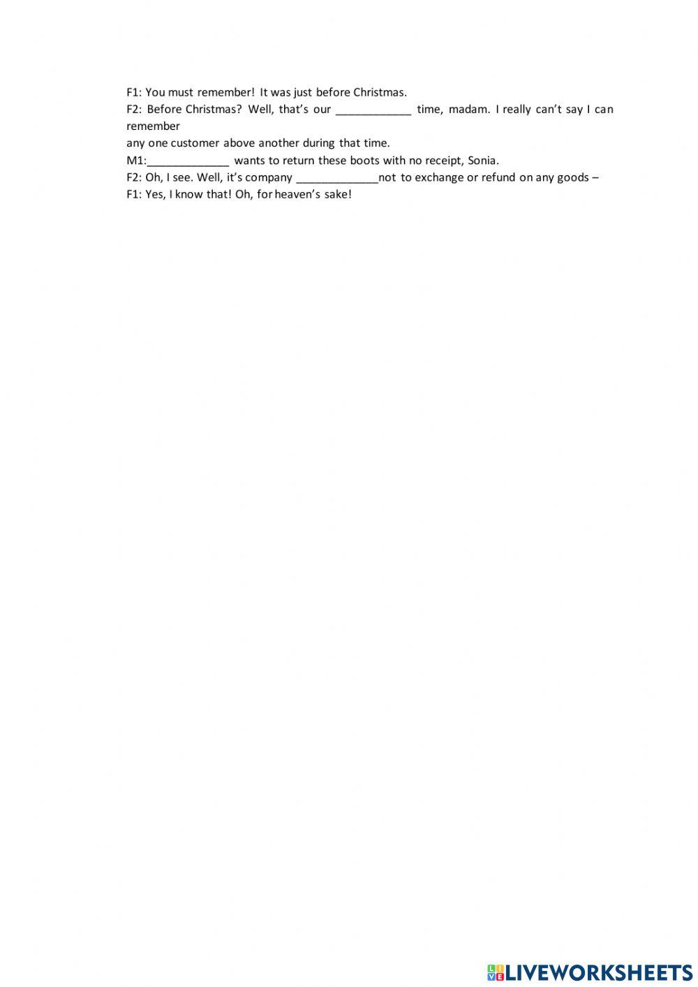 Listening practice intermediate level shopping