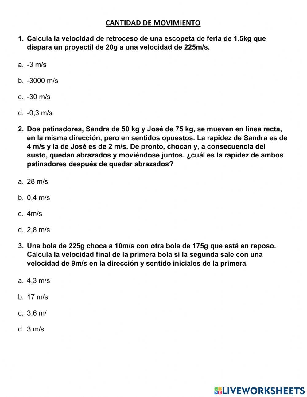 Cantidad de movimiento