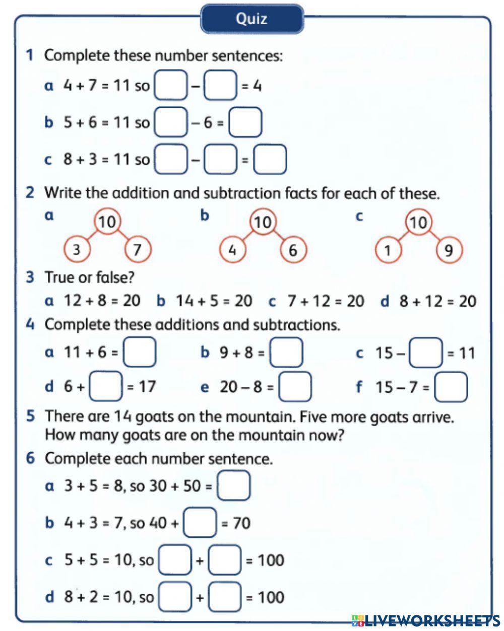 Math quiz  unit 2