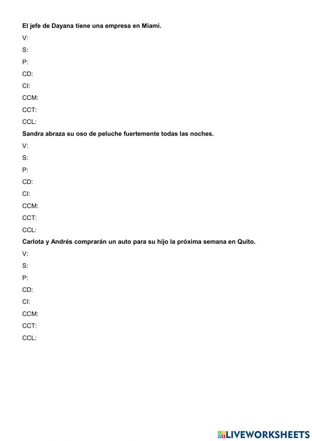 Complementos del predicado