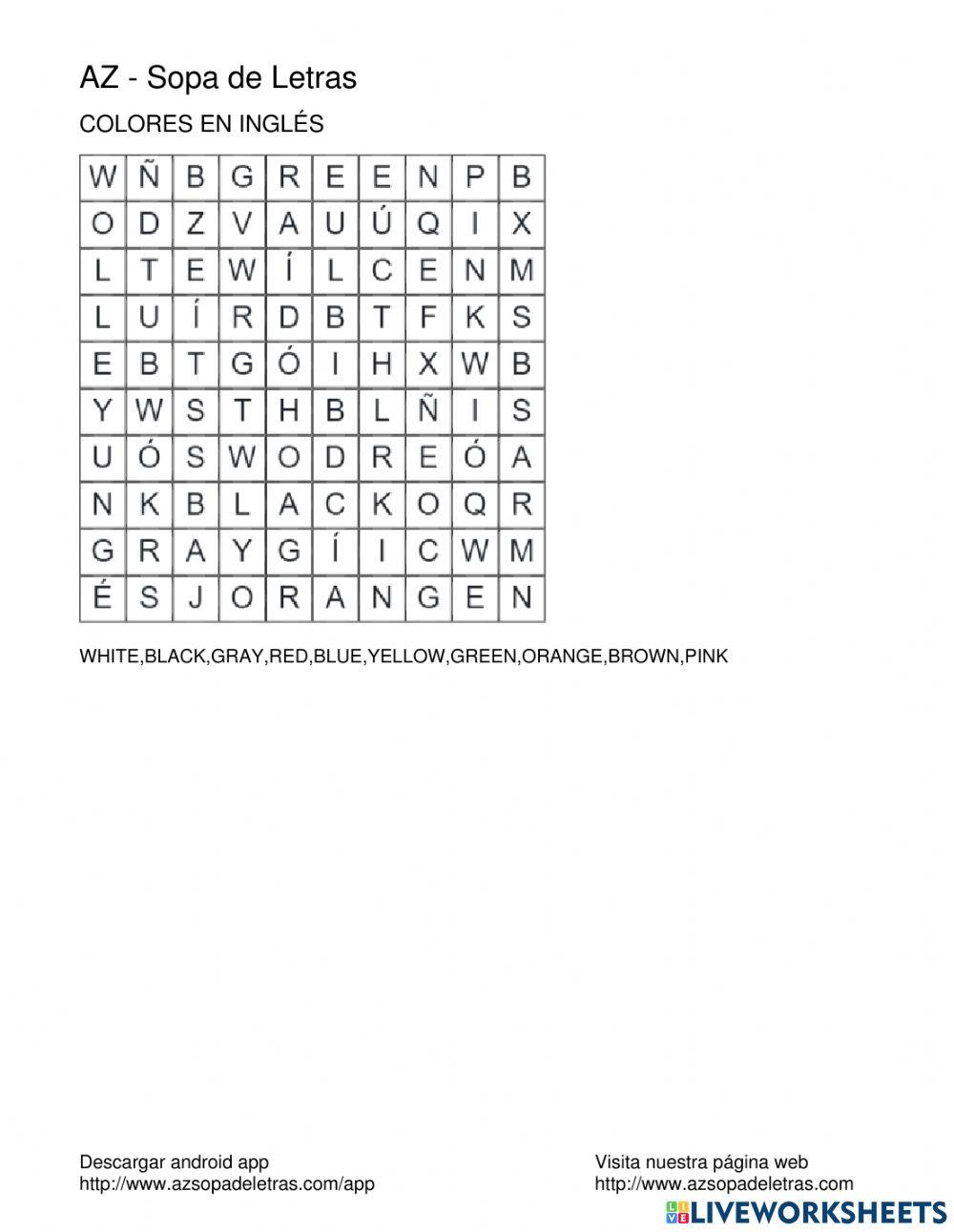 Colores en inglés
