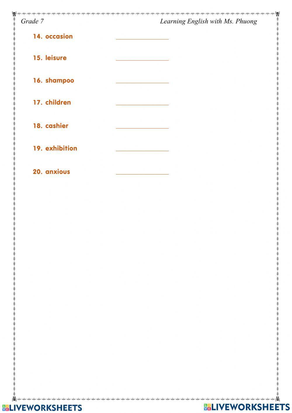 Word stress English 7