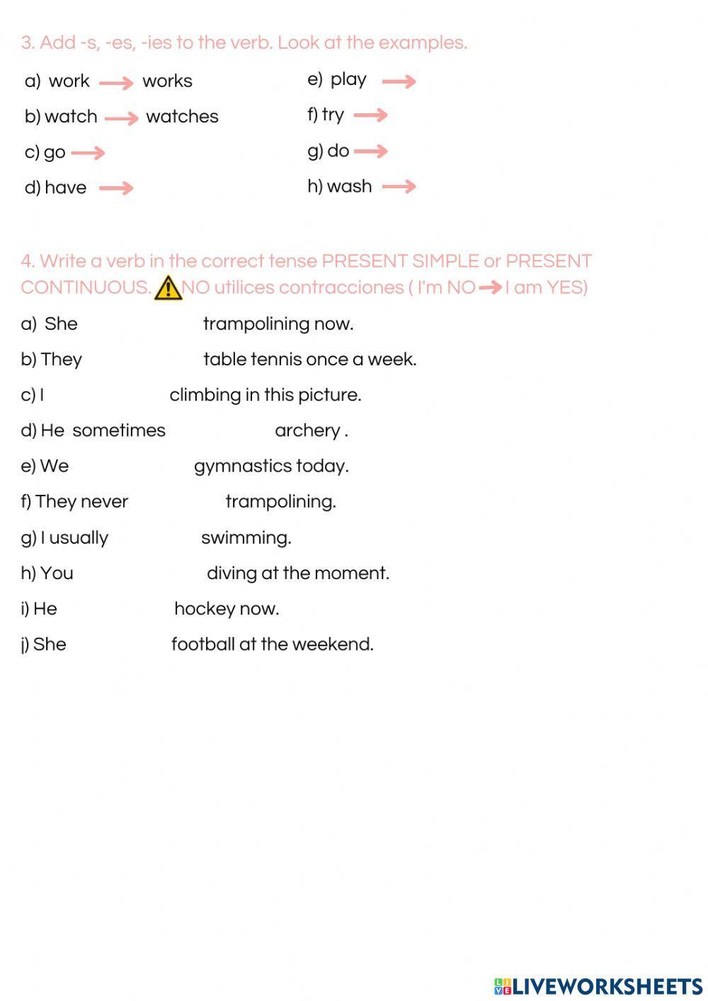 Present simple-present continuous