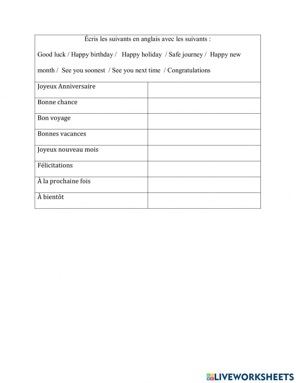 Les langages dans la classe et les salutations