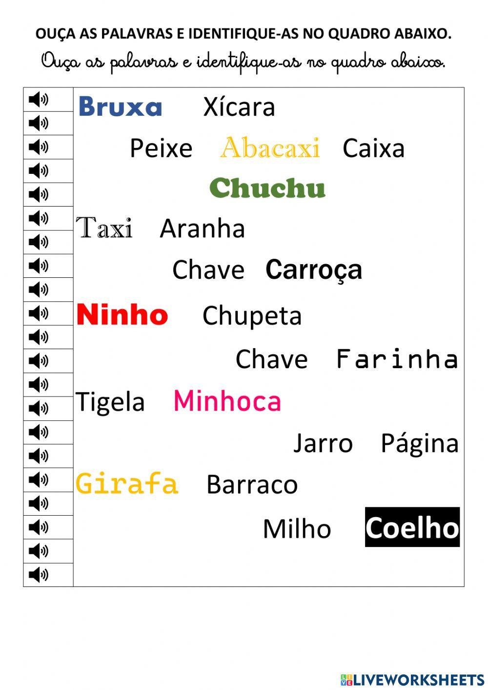 Ditado e reconhecimento de palavras