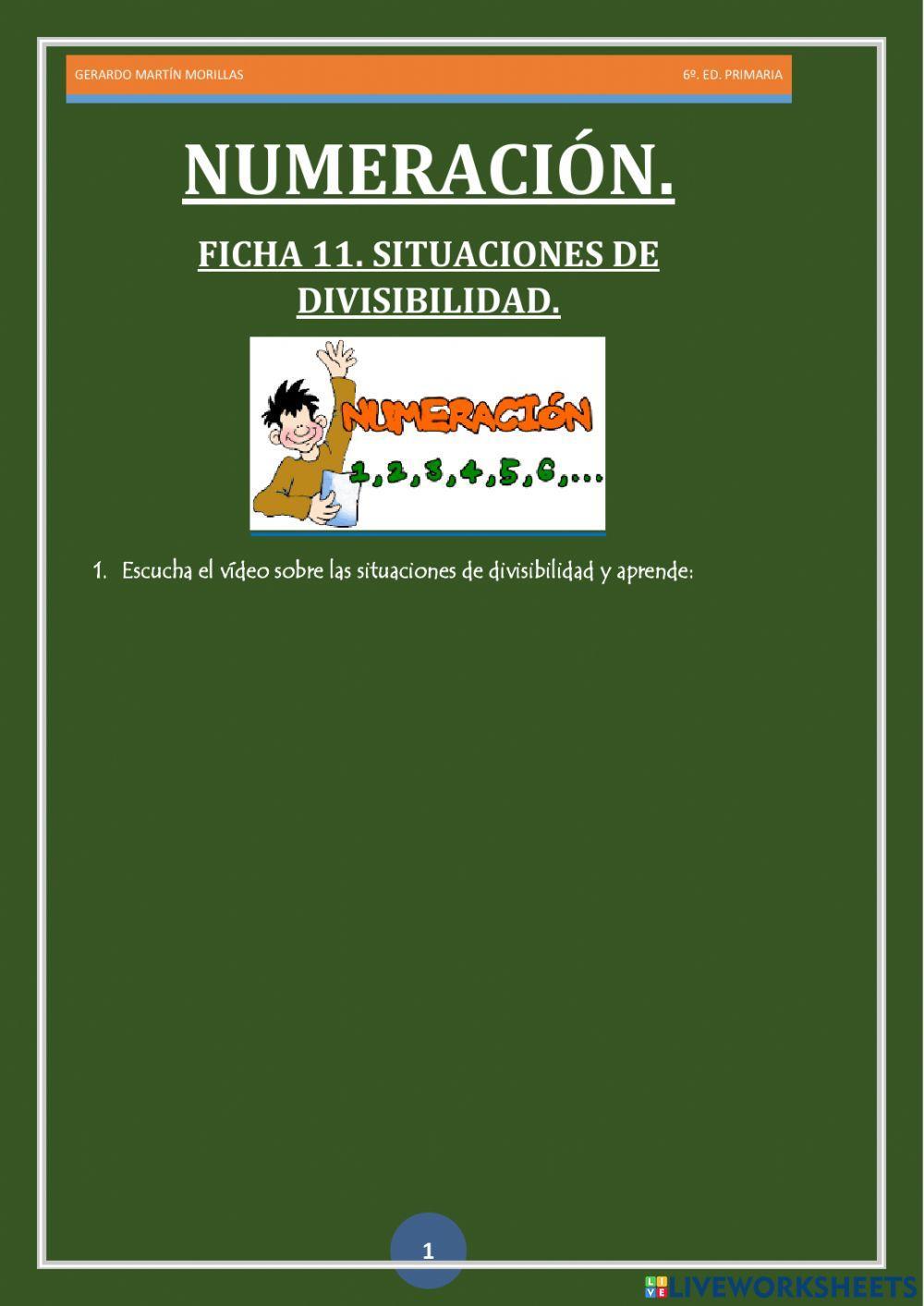 Numeración. Ficha 11. 6º.