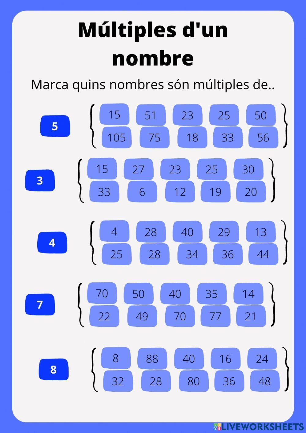 Múltiples d'un nombre