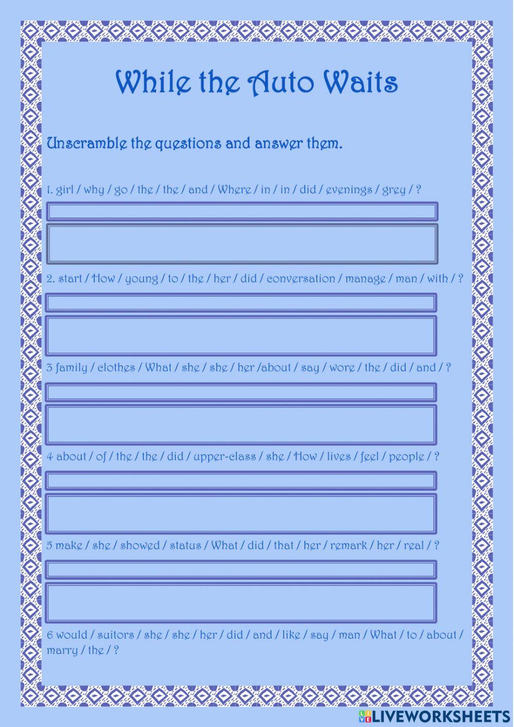 While the Auto Waits