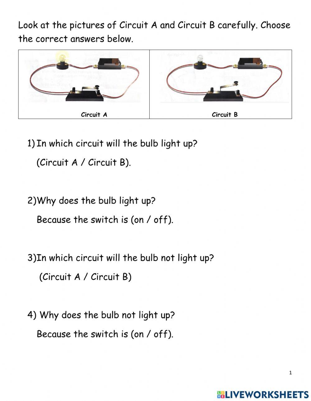 Using a switch in an electric circuit.