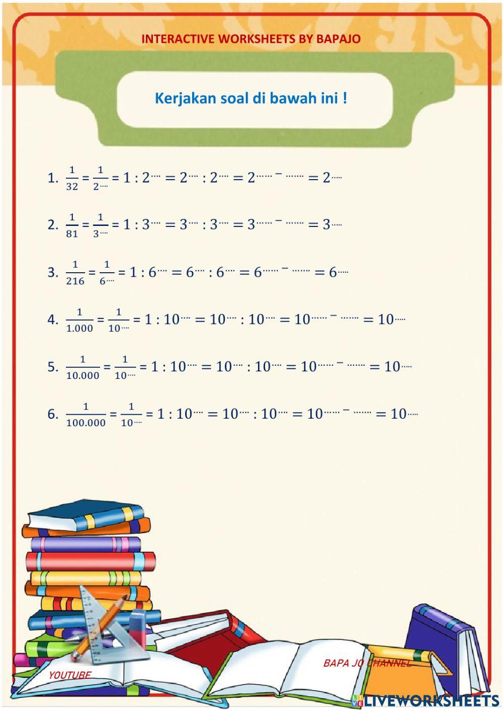 Bilangan real tak nol pangkat nol dan negatif