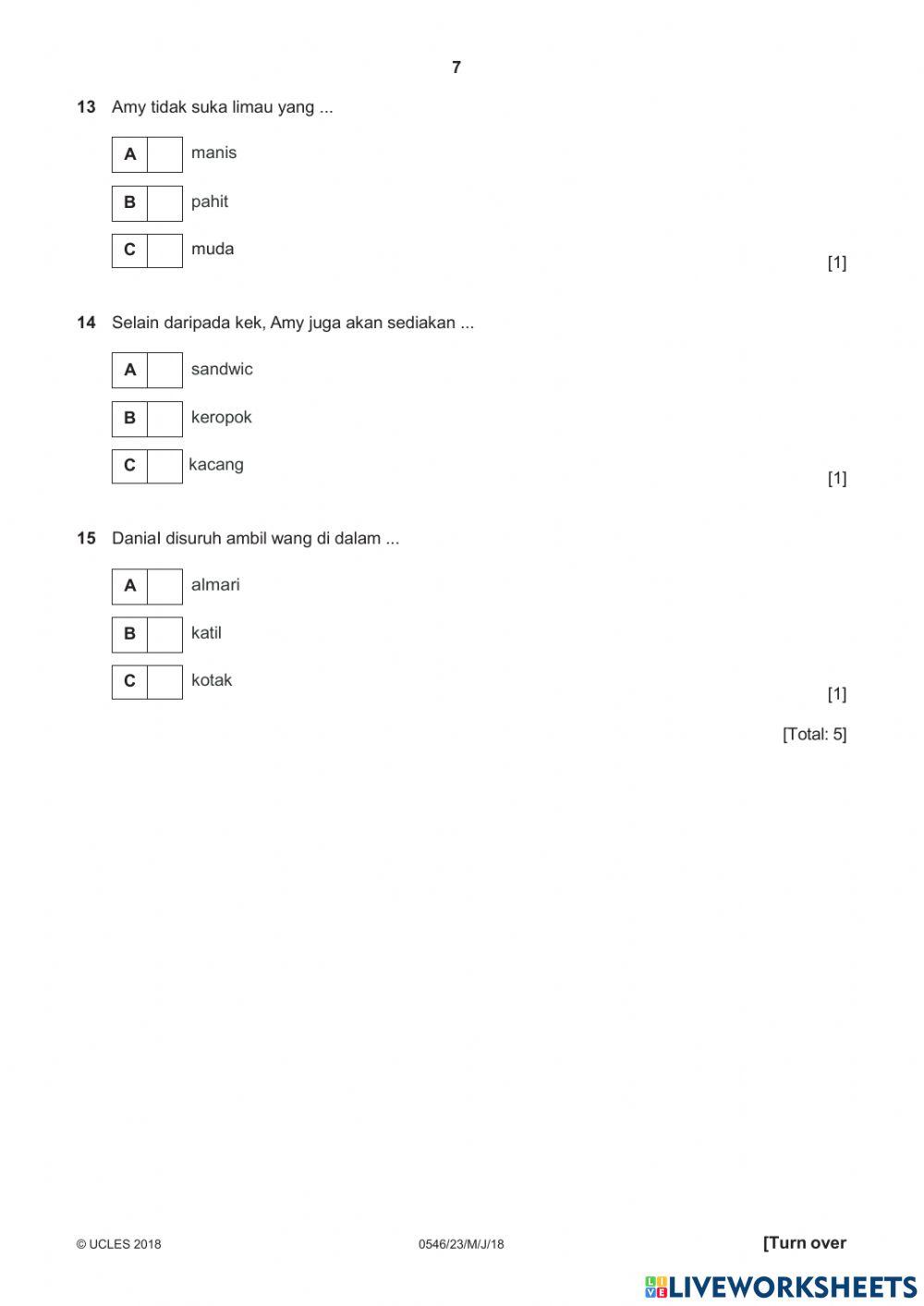 Cambridge Malay 2018