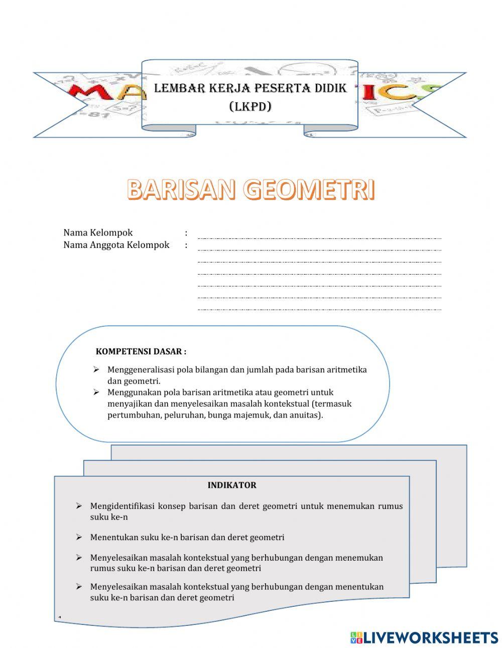 LKPD Barisan Geometri