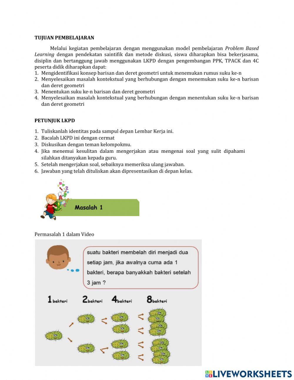 LKPD Barisan Geometri