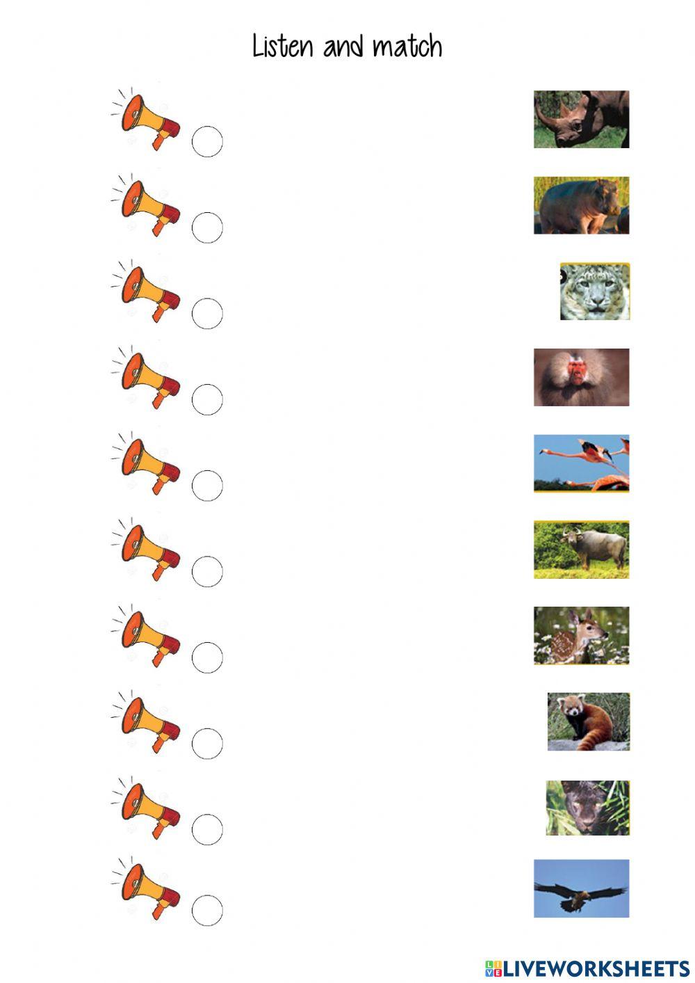 listen and match animals tiger5