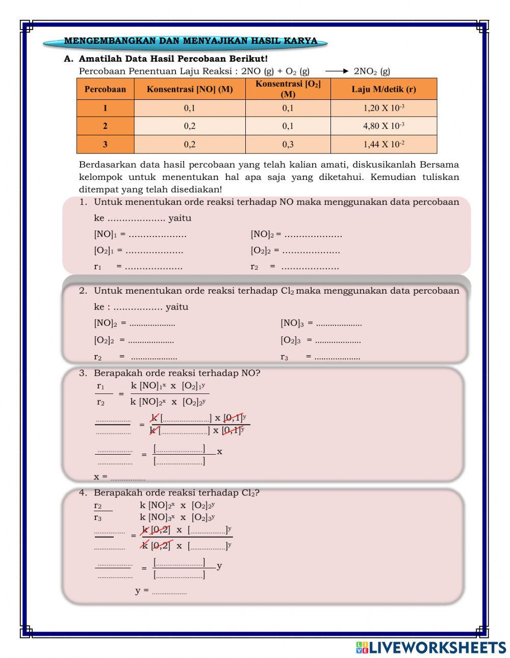 Orde dan Tetapan Laju XI