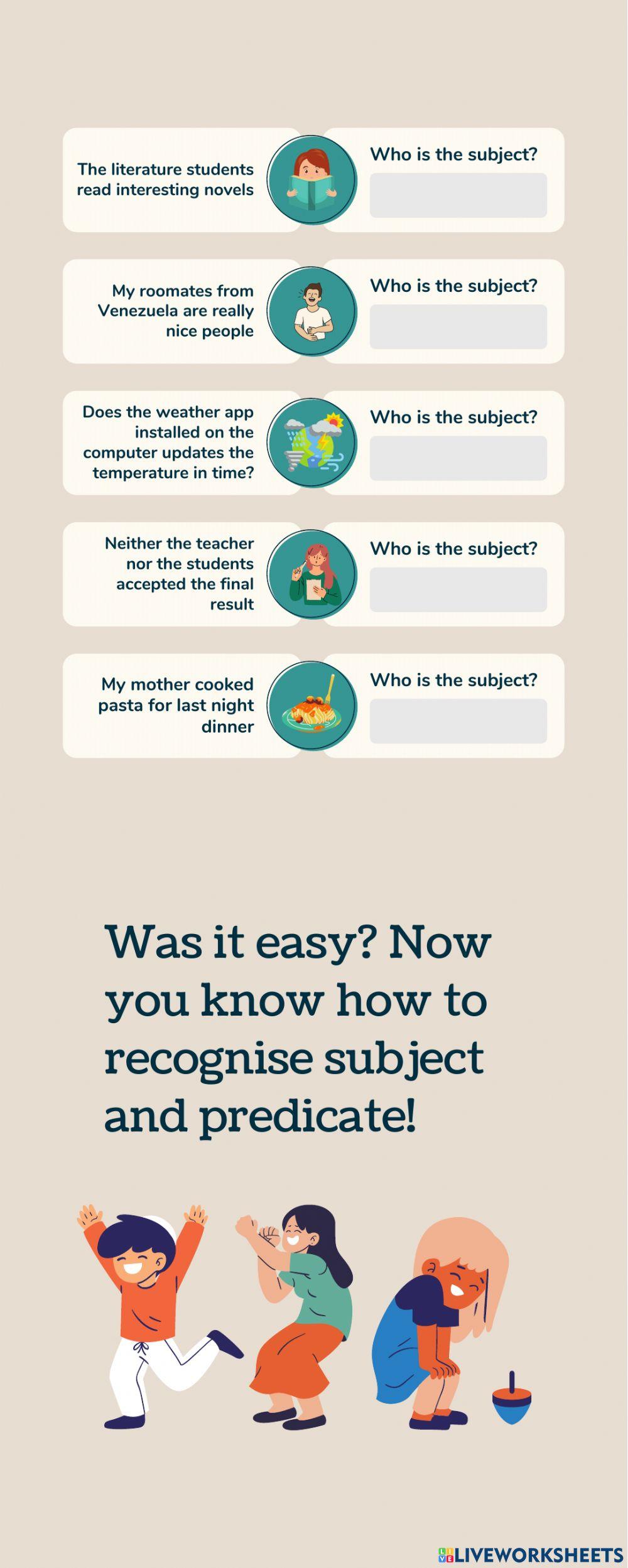 Subject and Predicate in English