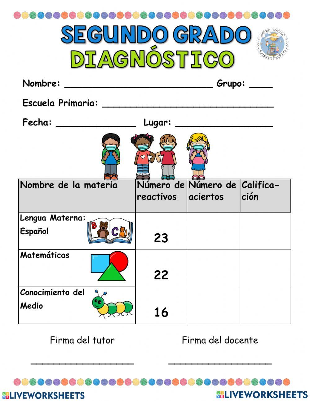 Diagnóstico de 2do de primaria