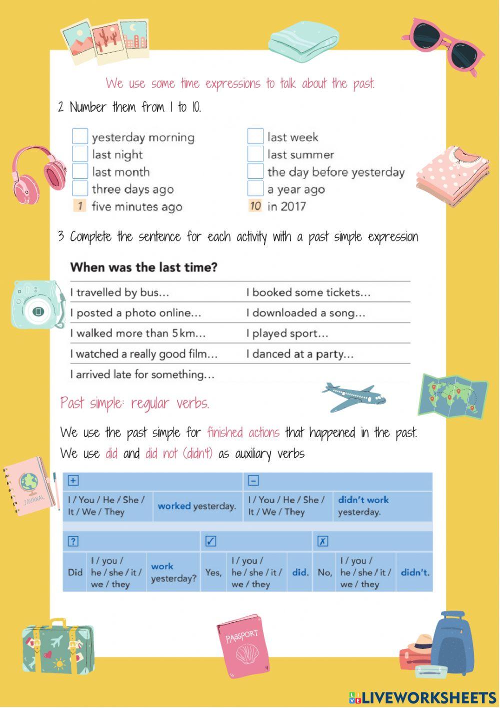 Past simple regular verbs