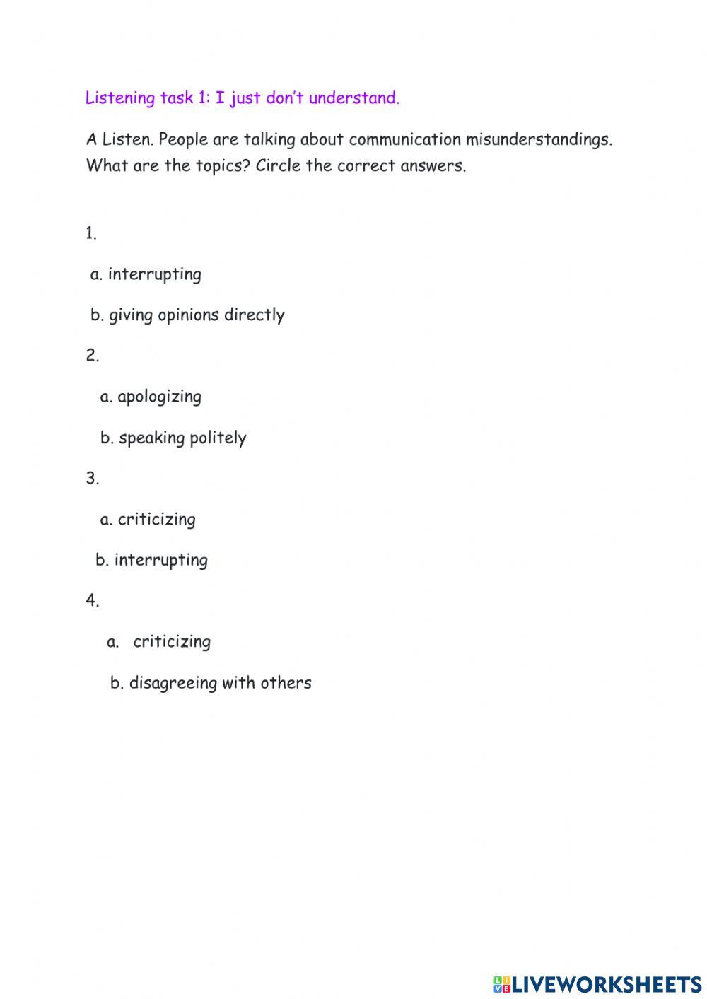 Listening exercise B2