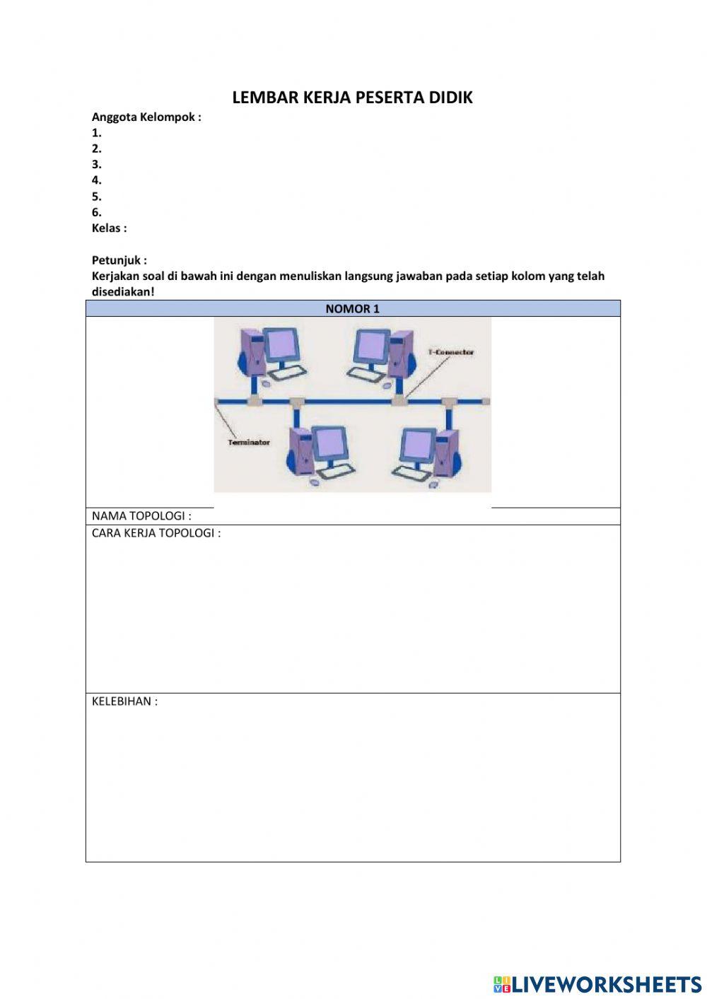 Worksheet topologi
